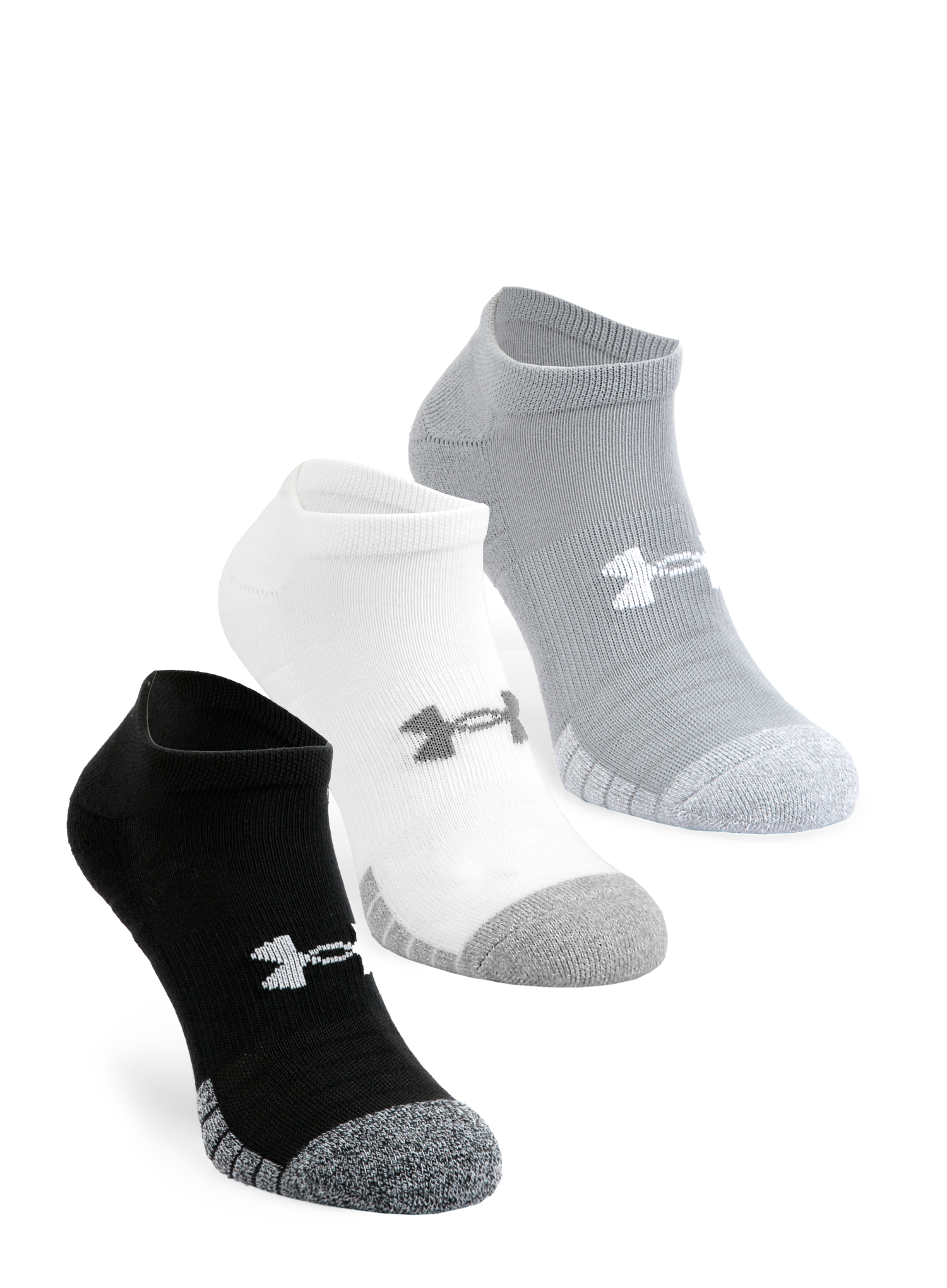 Шкарпетки Under Armour HeatGear No Show Socks 3-pack - steel/white/white