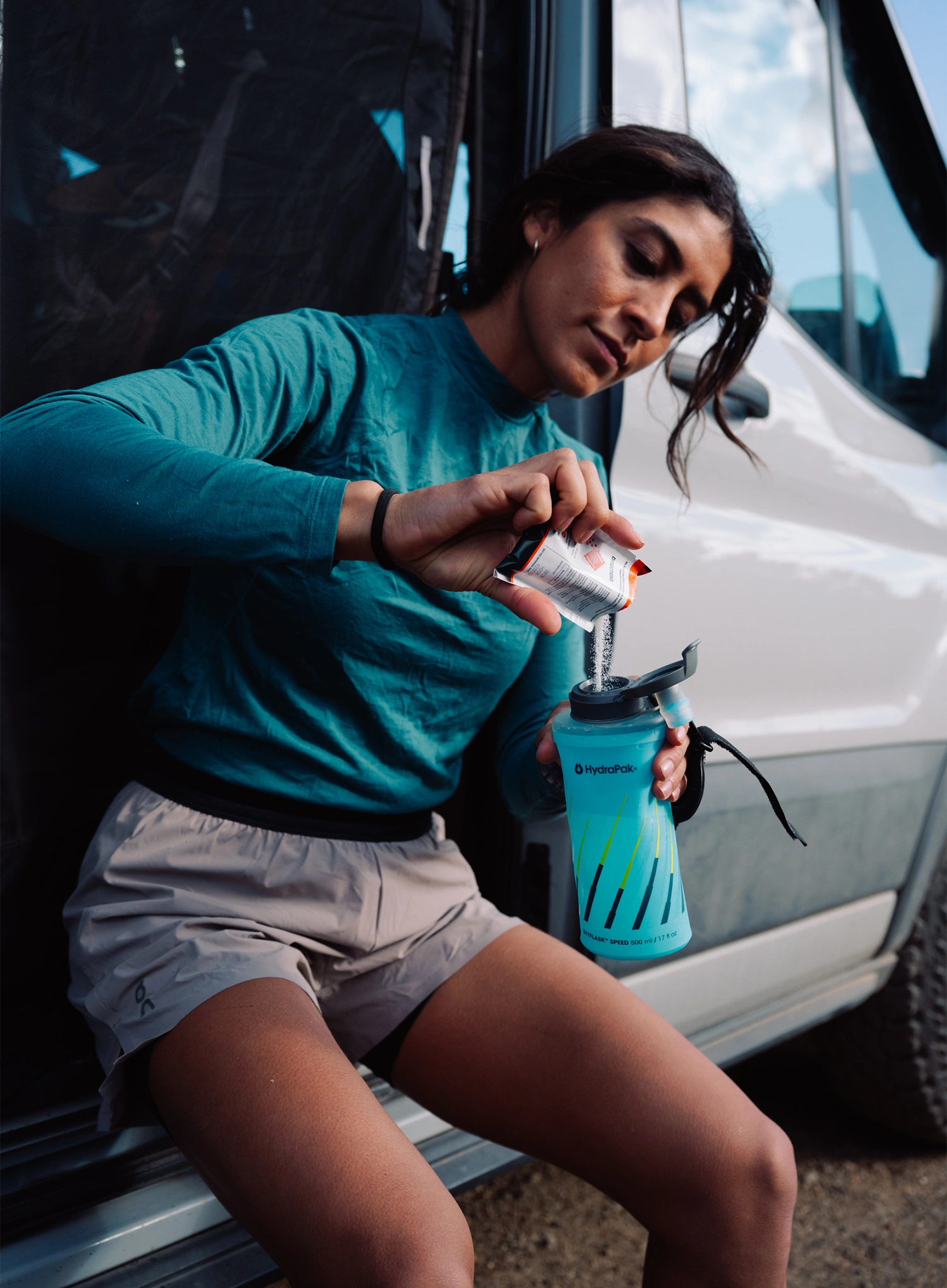 М'яка пляшка HydraPak Skyflask Speed 500 ml - malibu blue/blue
