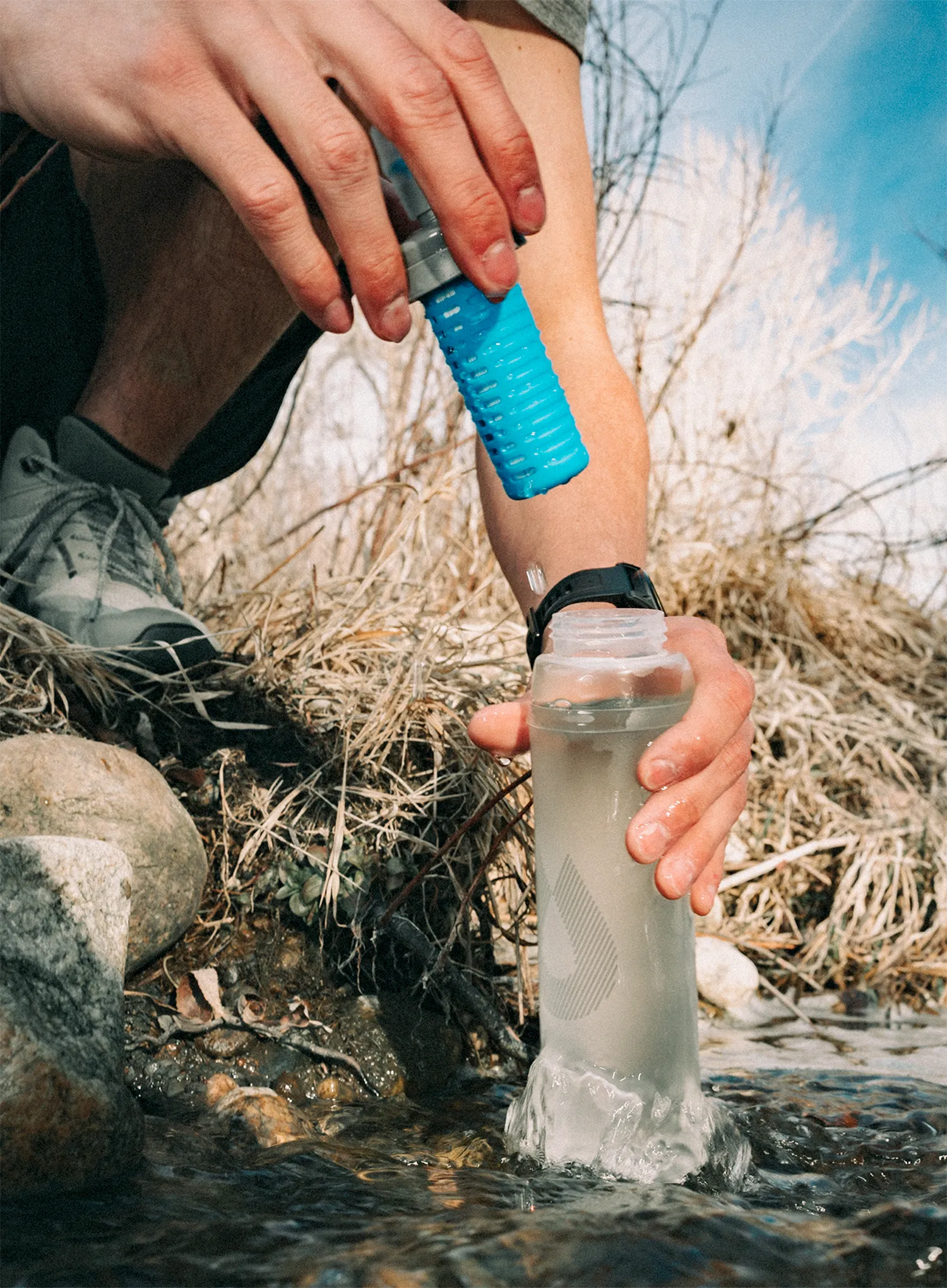 М'яка пляшка HydraPak Ultraflask+ 500ml Filter Kit - clear