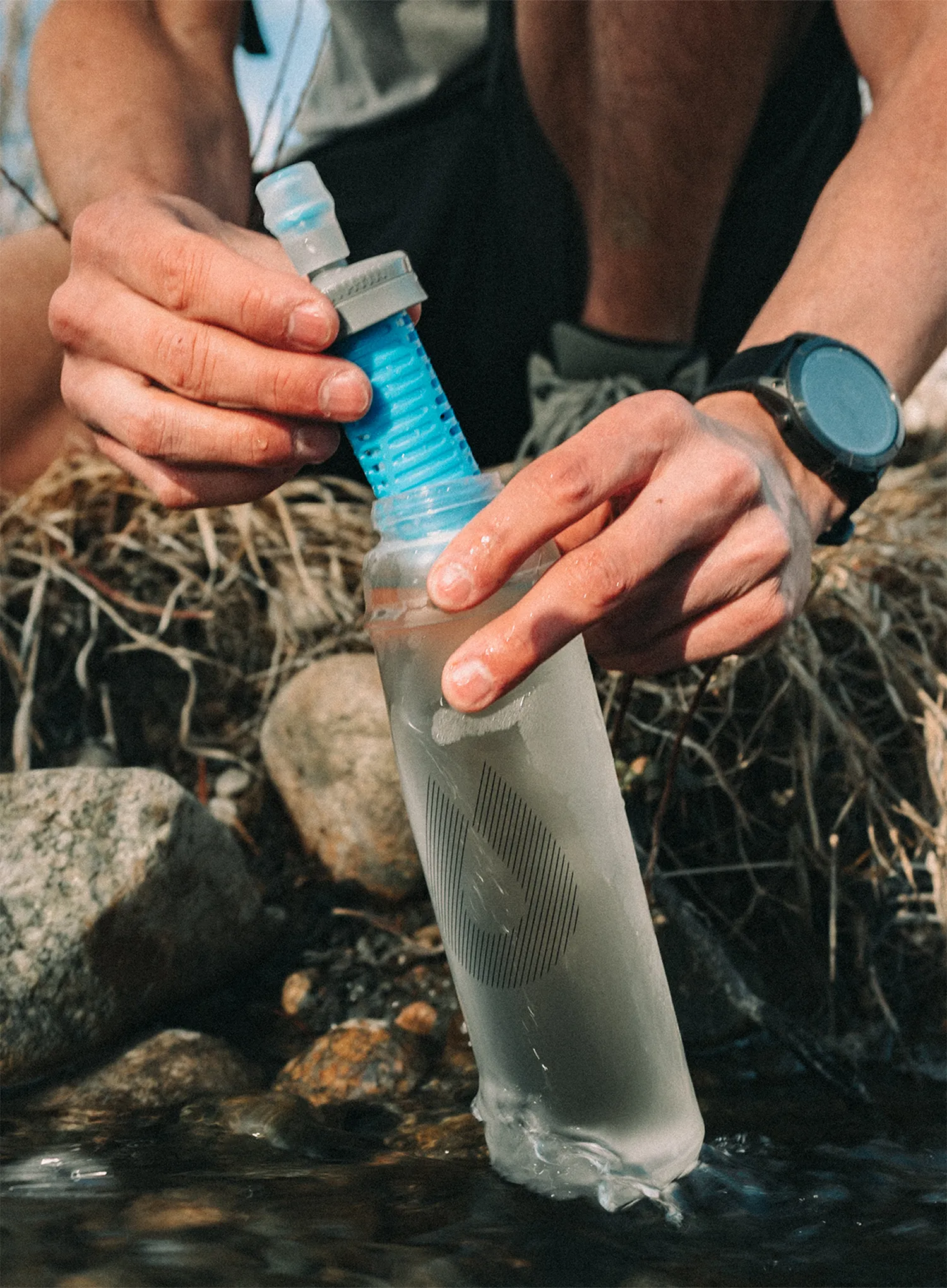 М'яка пляшка HydraPak Ultraflask+ 500ml Filter Kit - clear