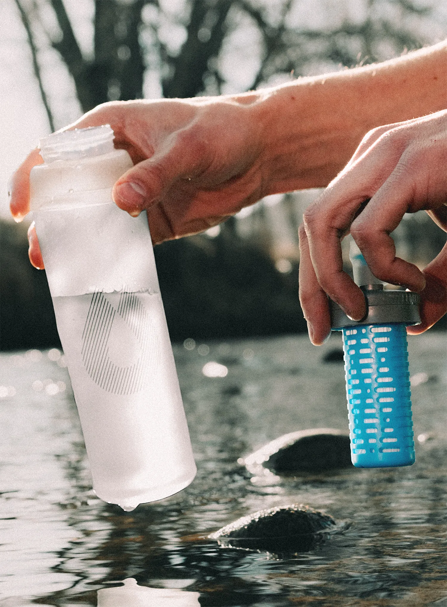 М'яка пляшка HydraPak Ultraflask+ 500ml Filter Kit - clear