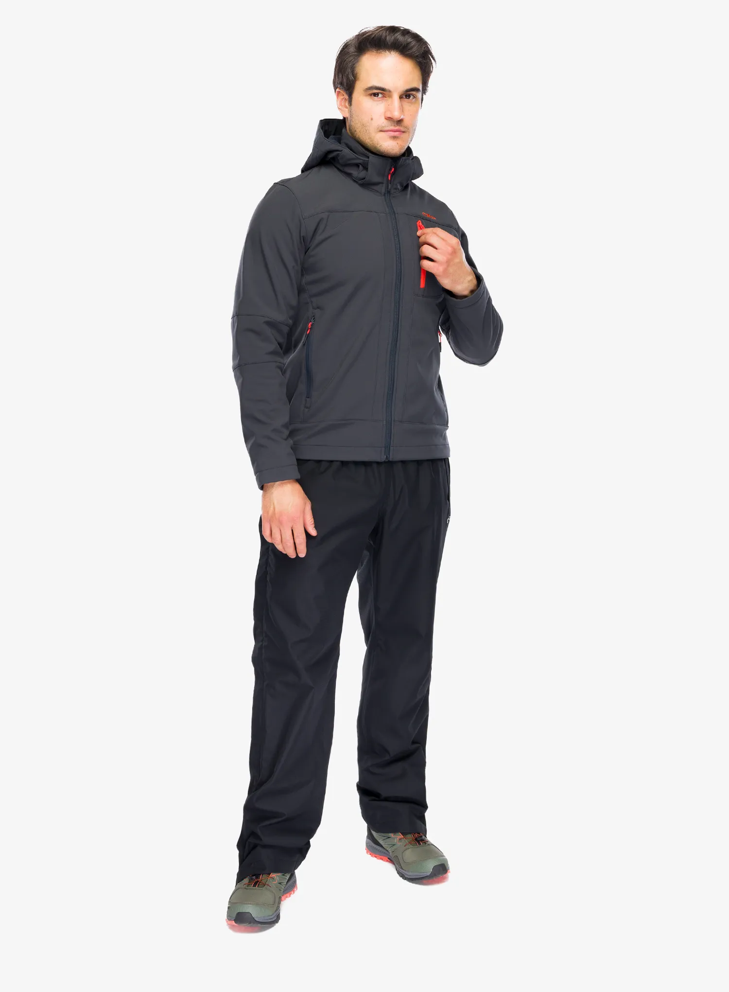 Куртка softshell CMP Vivo Jacket Zip Hood - antracite/orange