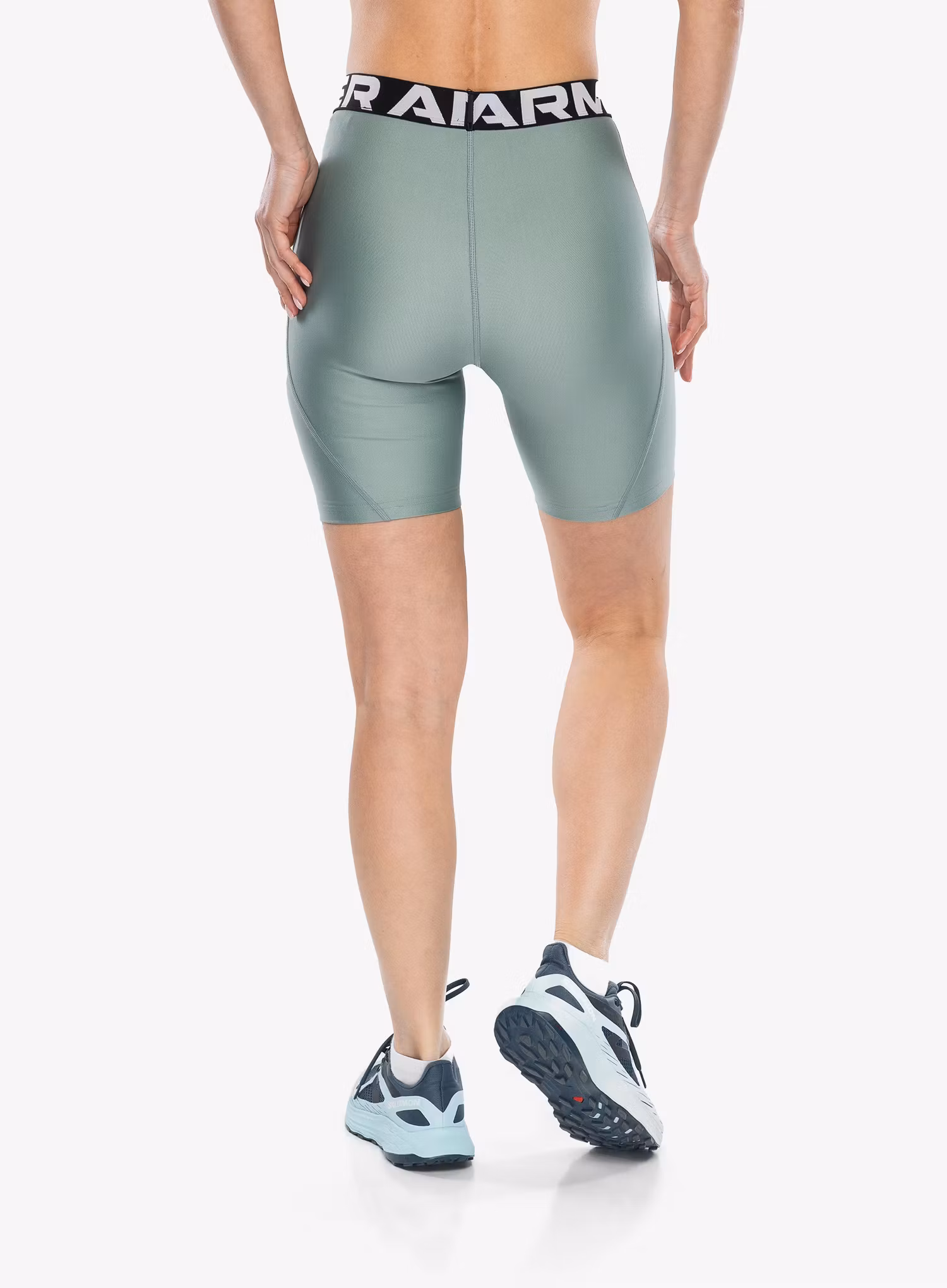 Шорти жіночі Under Armour HeatGear Authentics 8 inch Short - silica green/white