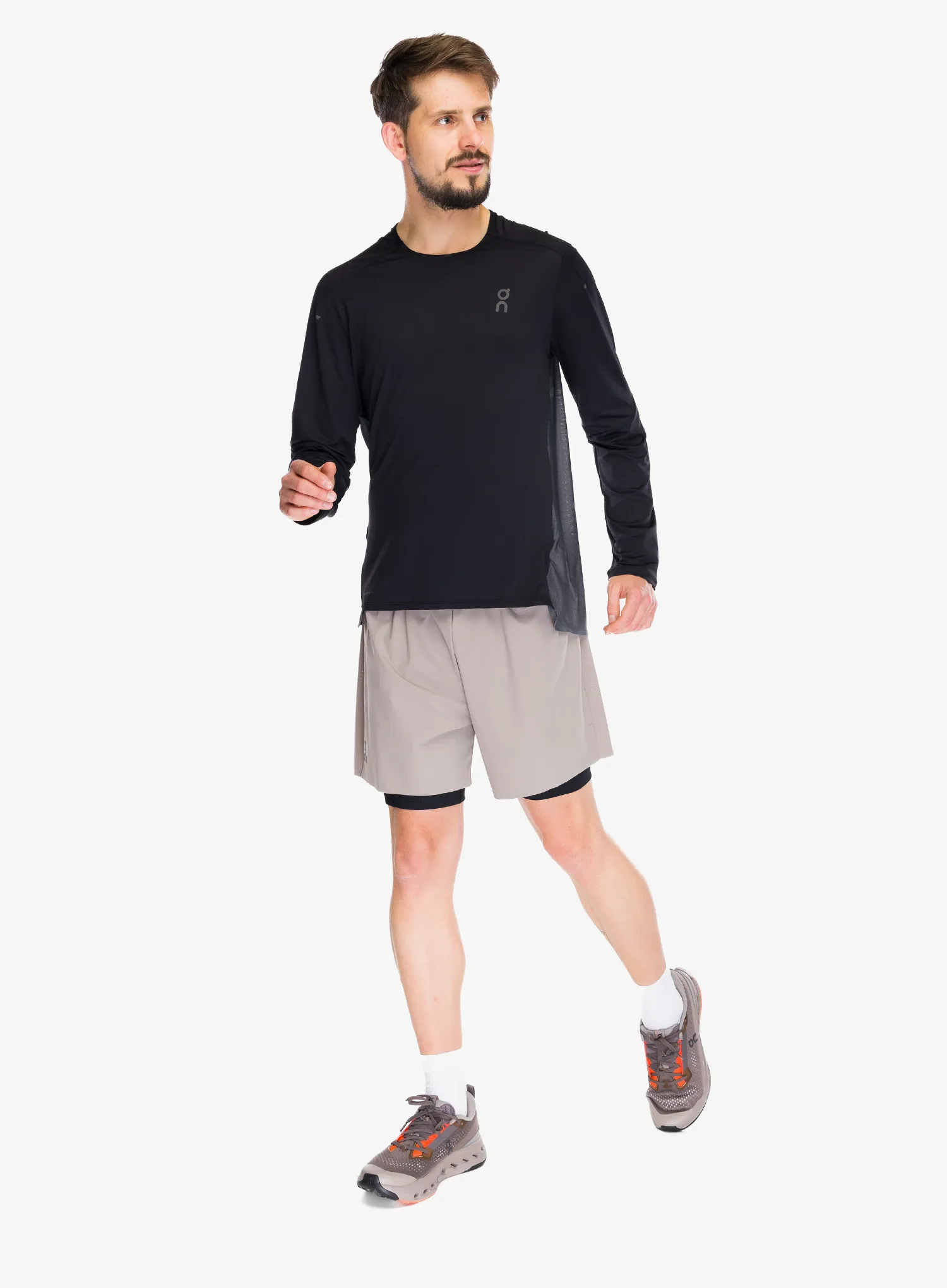 Шорти для бігу On 5 Performance 2/1 Shorts - cinder/black