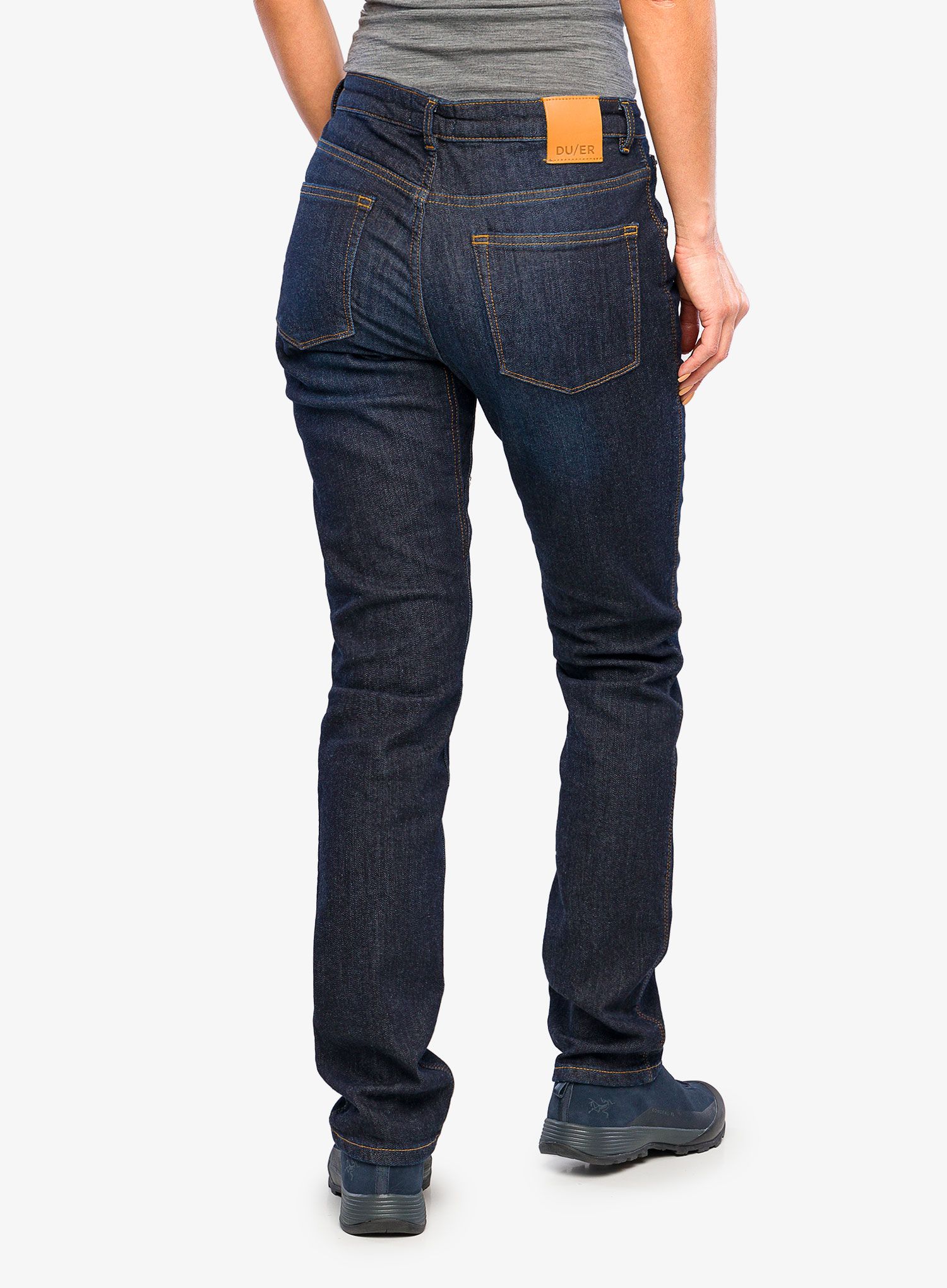 Штани жіночі DUER Fireside Denim Slim Straight - dark stone