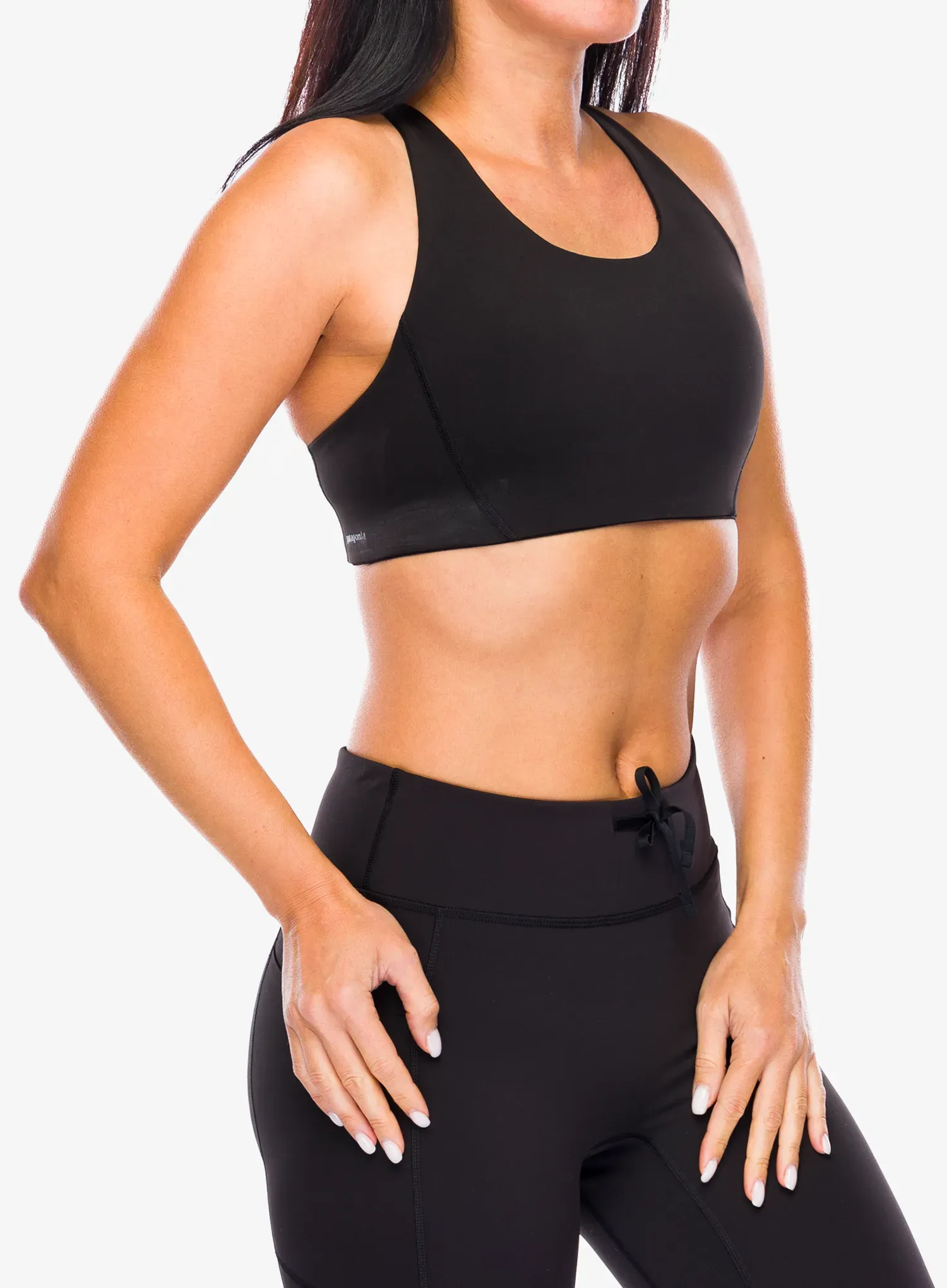 Топ спортивний Patagonia Shadowlite Mid Impact Adjustable Bra - black