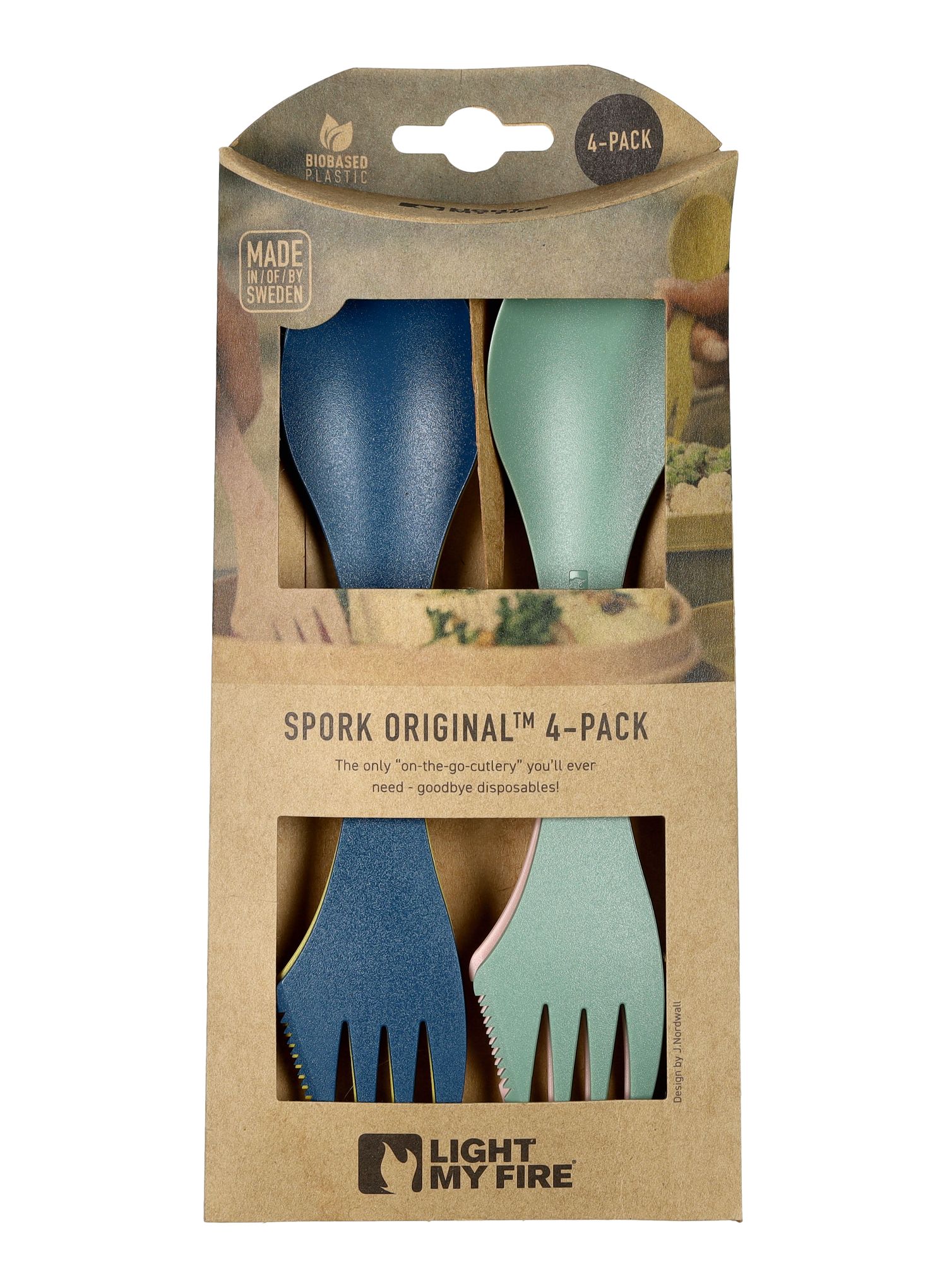 Столові прибори туристичні Light My Fire Spork Original 4 Pack Bio - nature