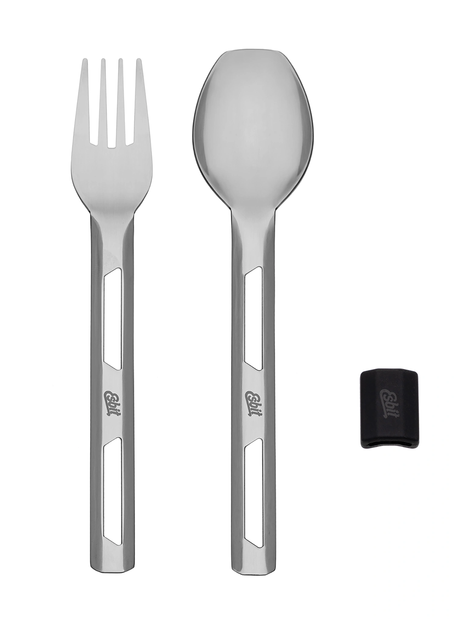 Столові прибори туристичні Esbit Cutlery Set Incl. Silicone Band L - black