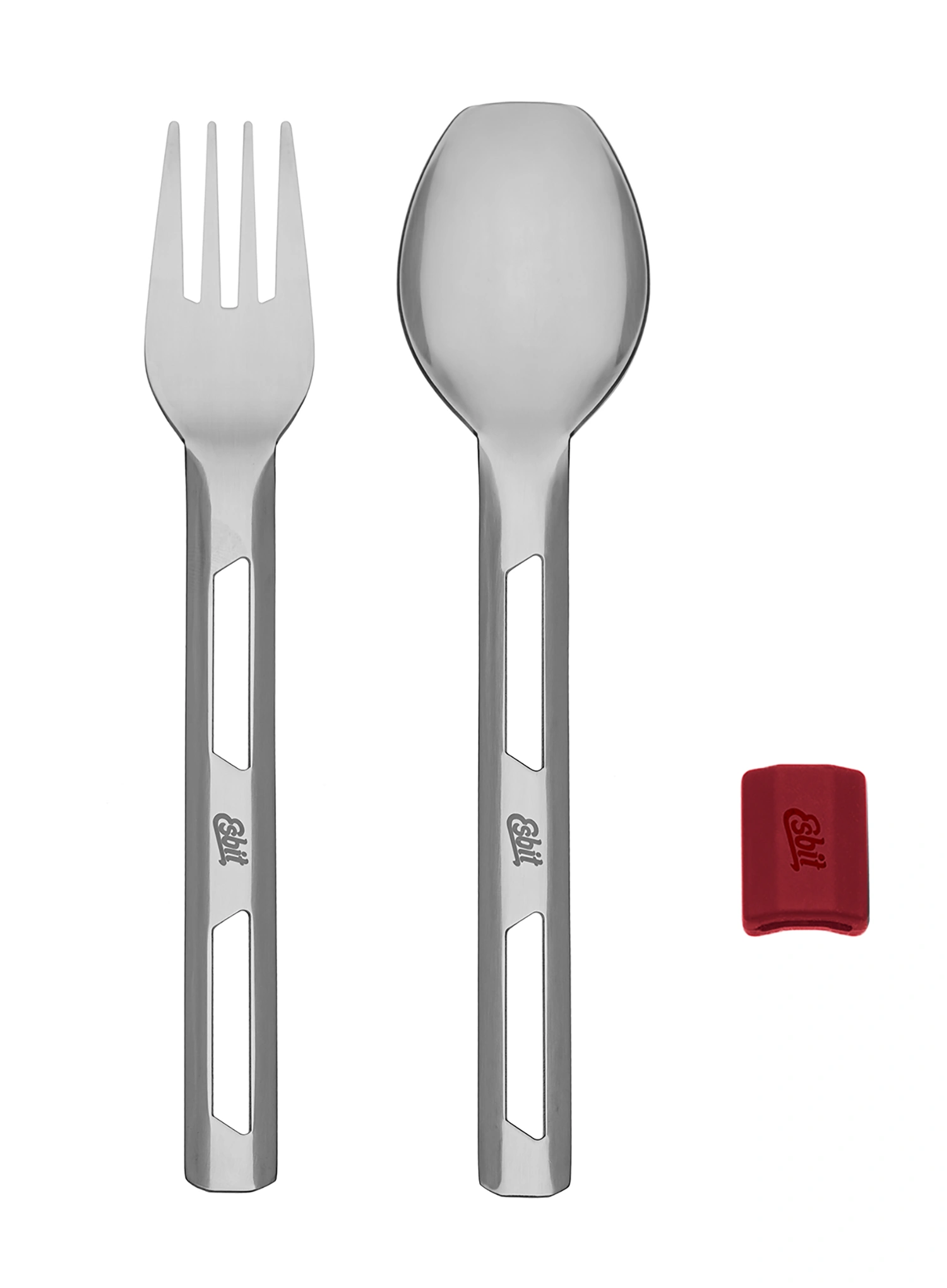 Столові прибори туристичні Esbit Cutlery Set Incl. Silicone Band L - burgundy
