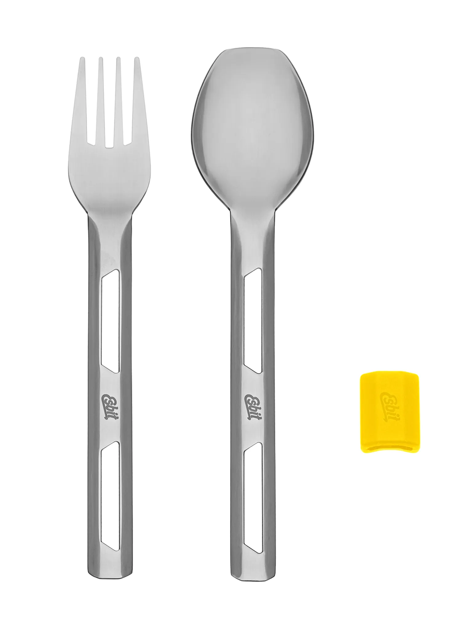 Столові прибори туристичні Esbit Cutlery Set Incl. Silicone Band L - sunshine yellow