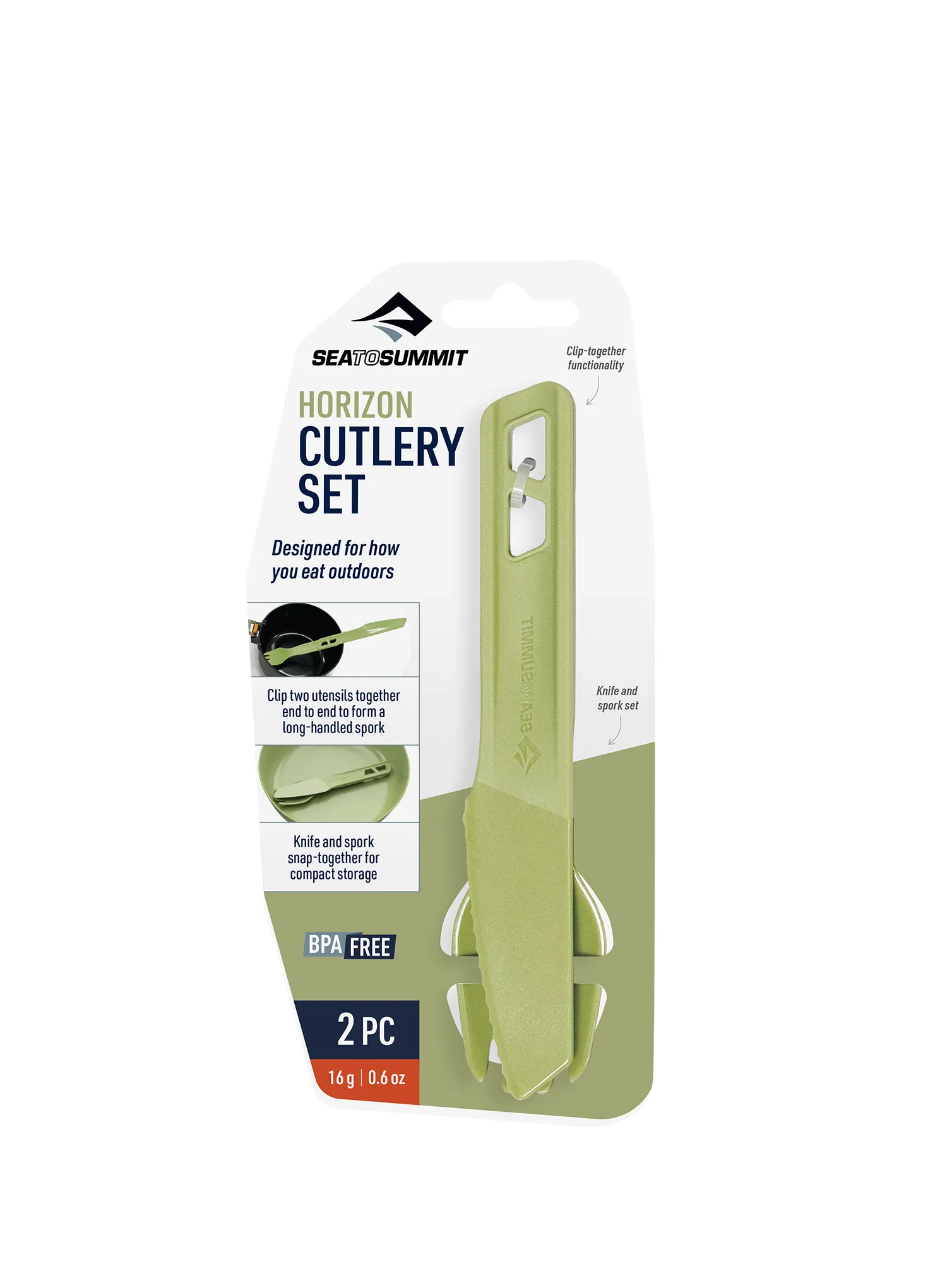 Столові прибори туристичні Sea to Summit Horizon Cutlery 2 - tarragon