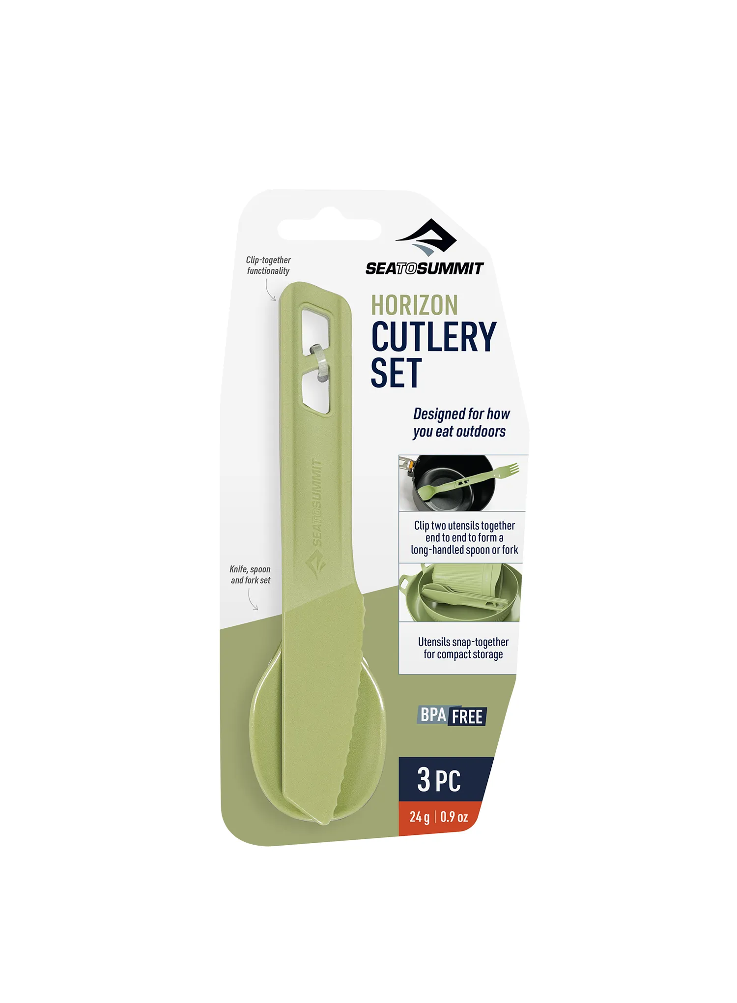 Столові прибори туристичні Sea to Summit Horizon Cutlery 3 - tarragon