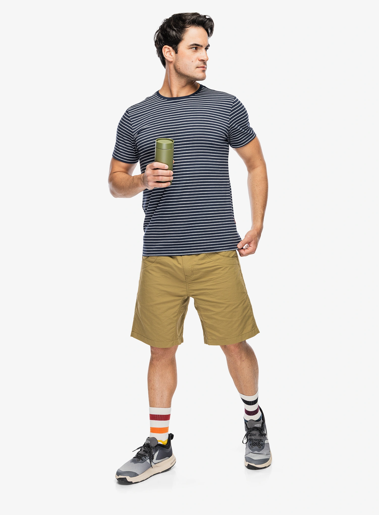 Футболка Dovre O-neck T-shirt Striped - navy