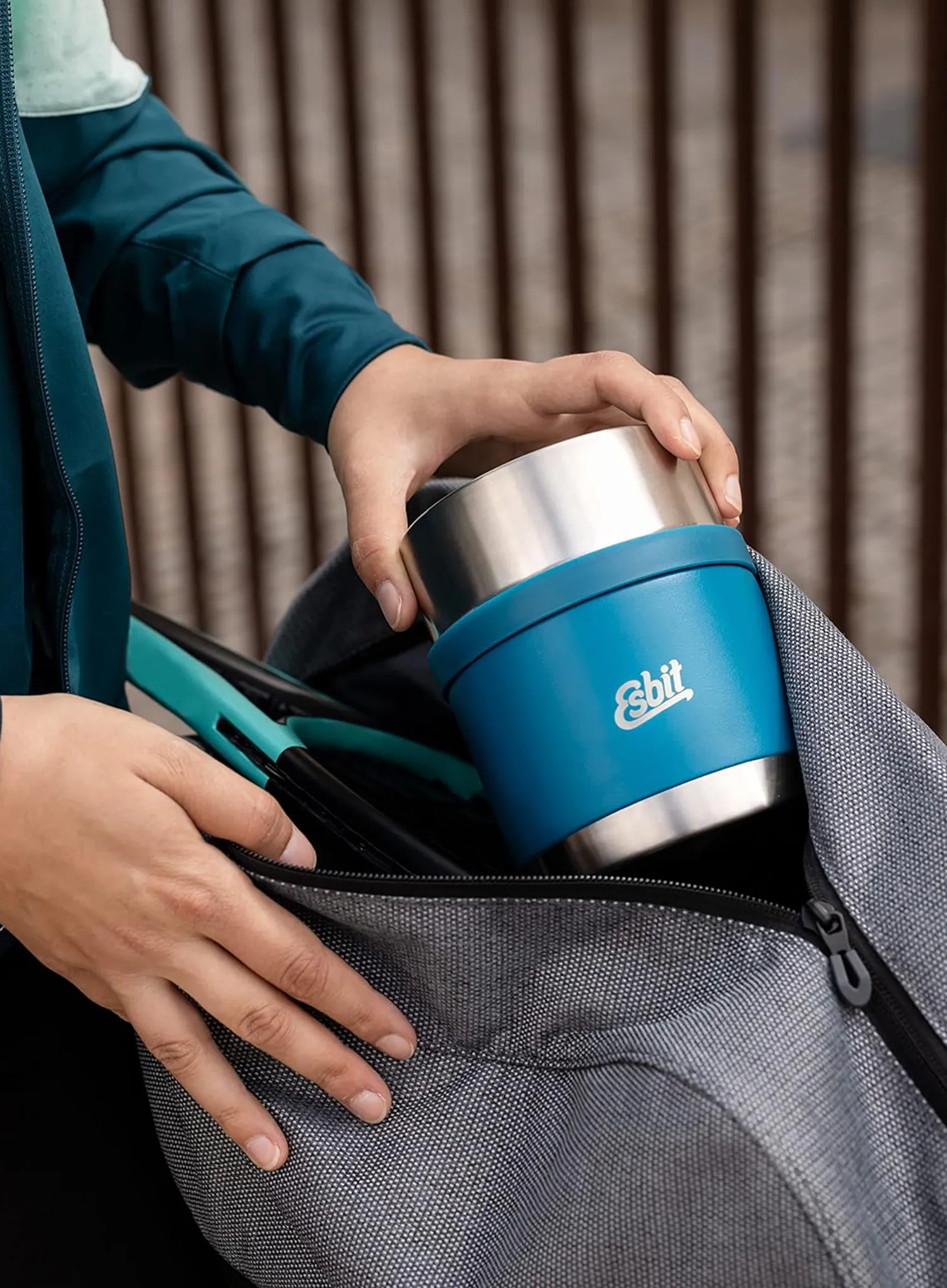 Термос для їжі Esbit Sculptor Stainless Steel Food Jug 0,5L - polar blue/polar blue