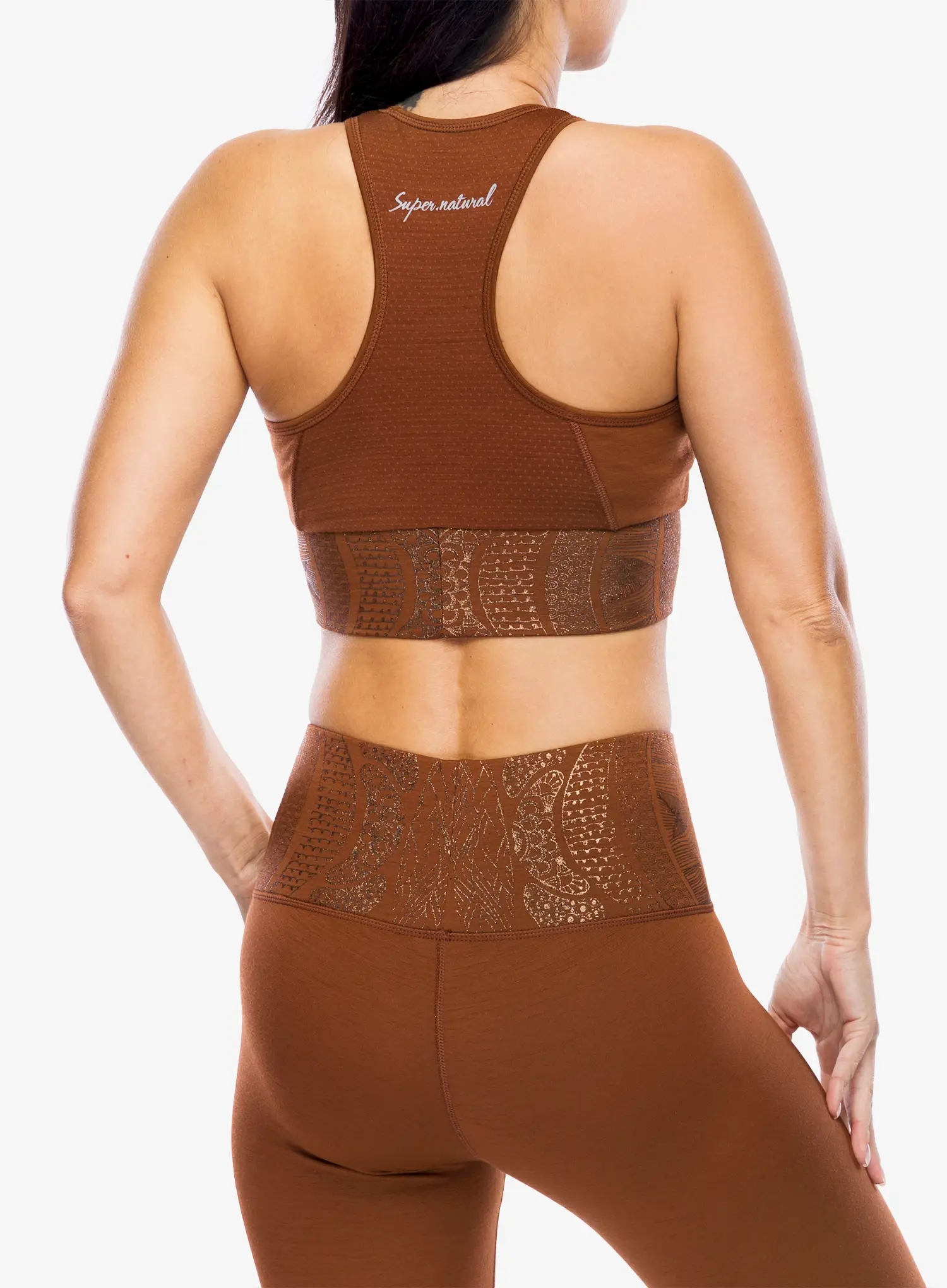 Топ жіночий Super.natural Arabesque Lf Top - horn brown/copper