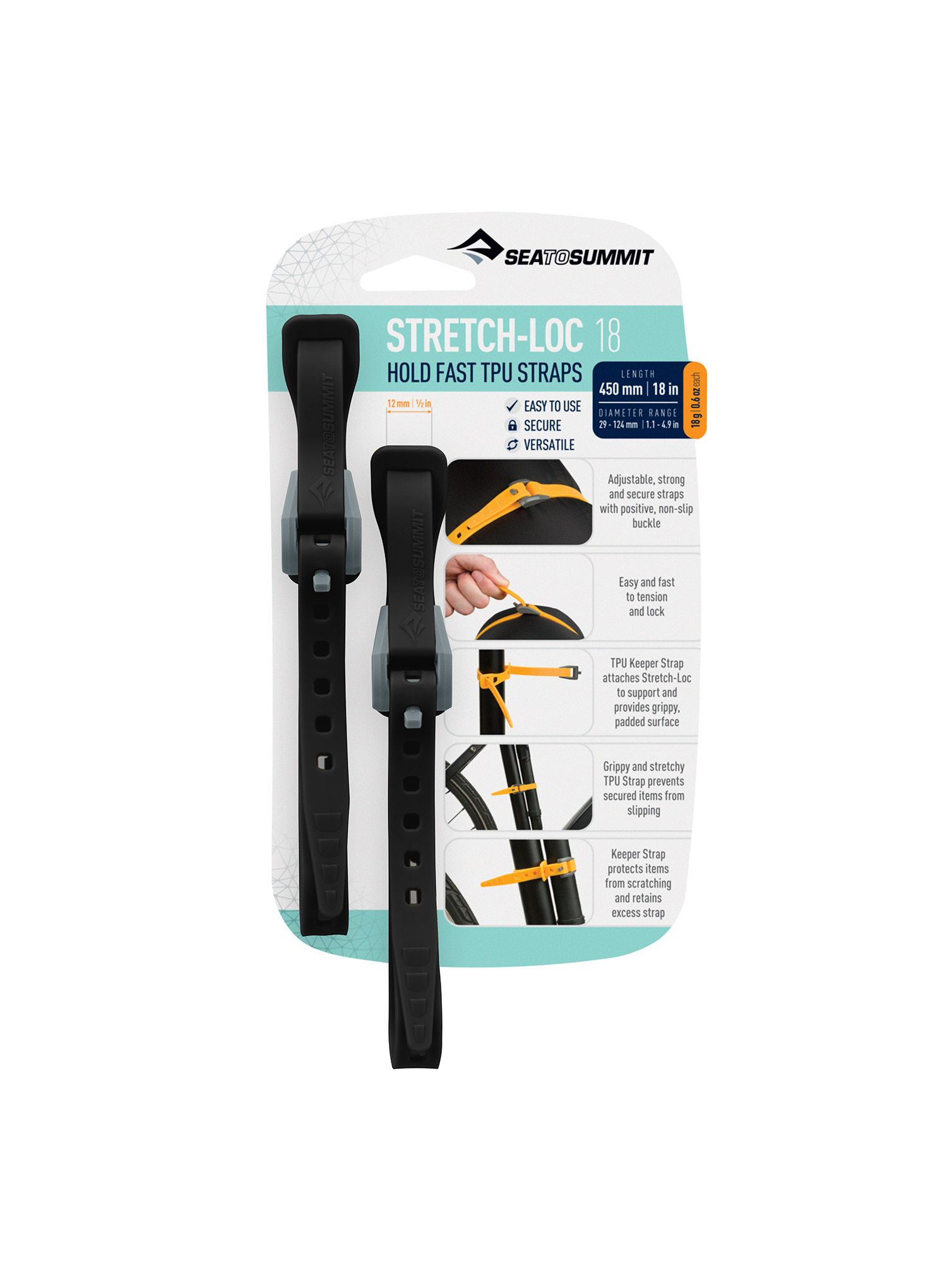Троки Sea To Summit Stretch-Loc 15 - 20 mm x 375 mm 2 Pack - black