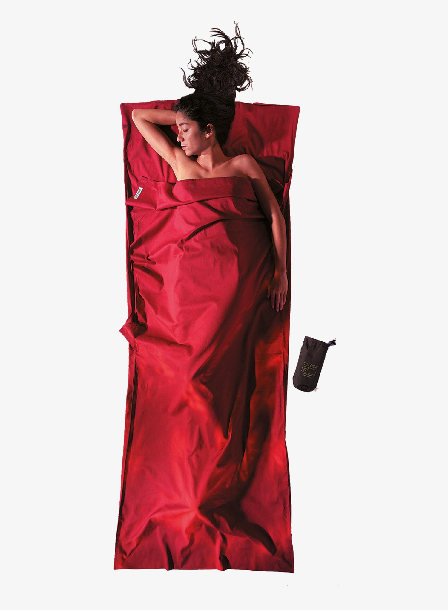 Вкладка для спальника Cocoon TravelSheet - Cotton - monks red