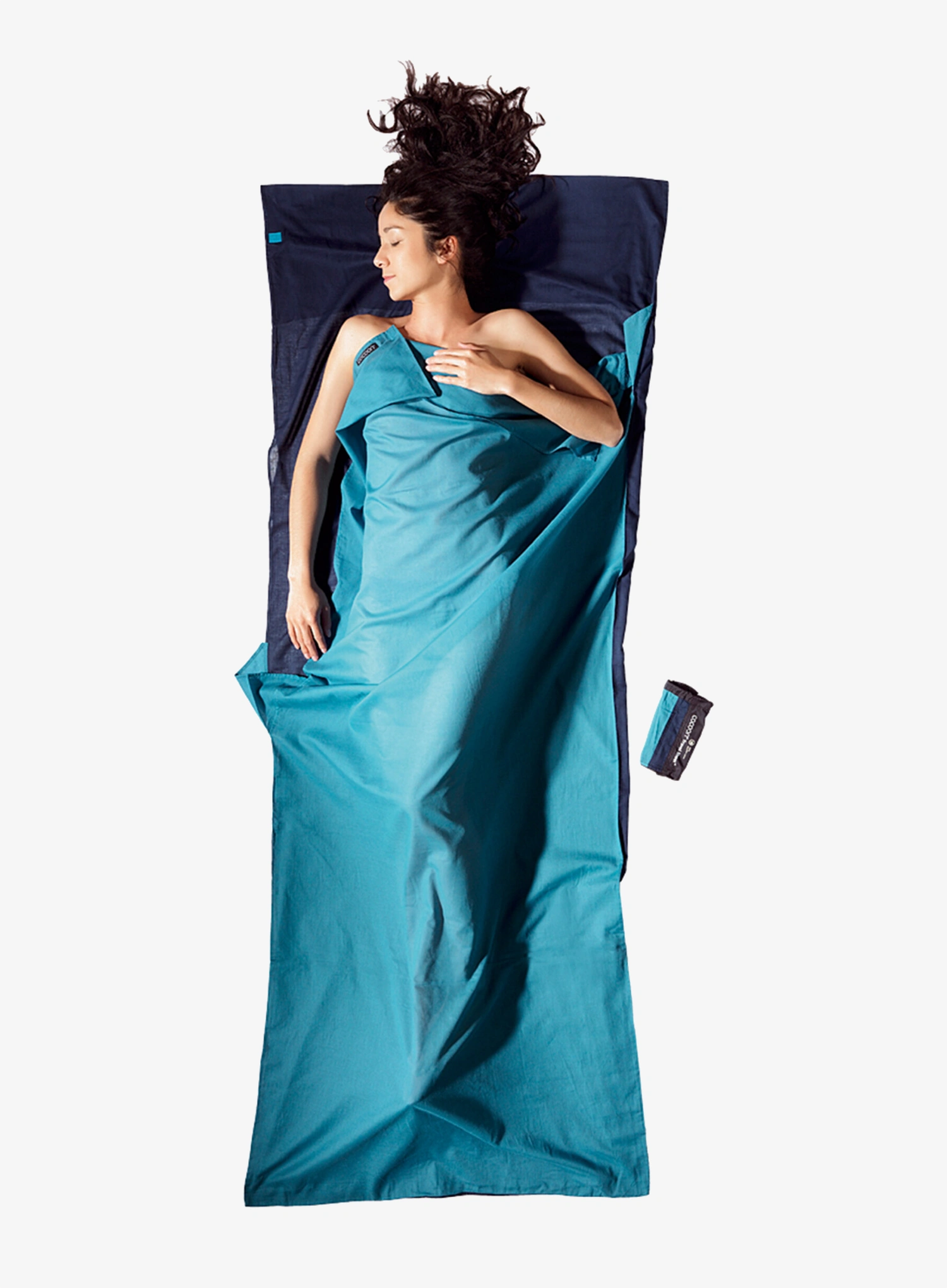 Вкладка для спальника Cocoon TravelSheet - Egyptian Cotton - tuareg/laguna blue