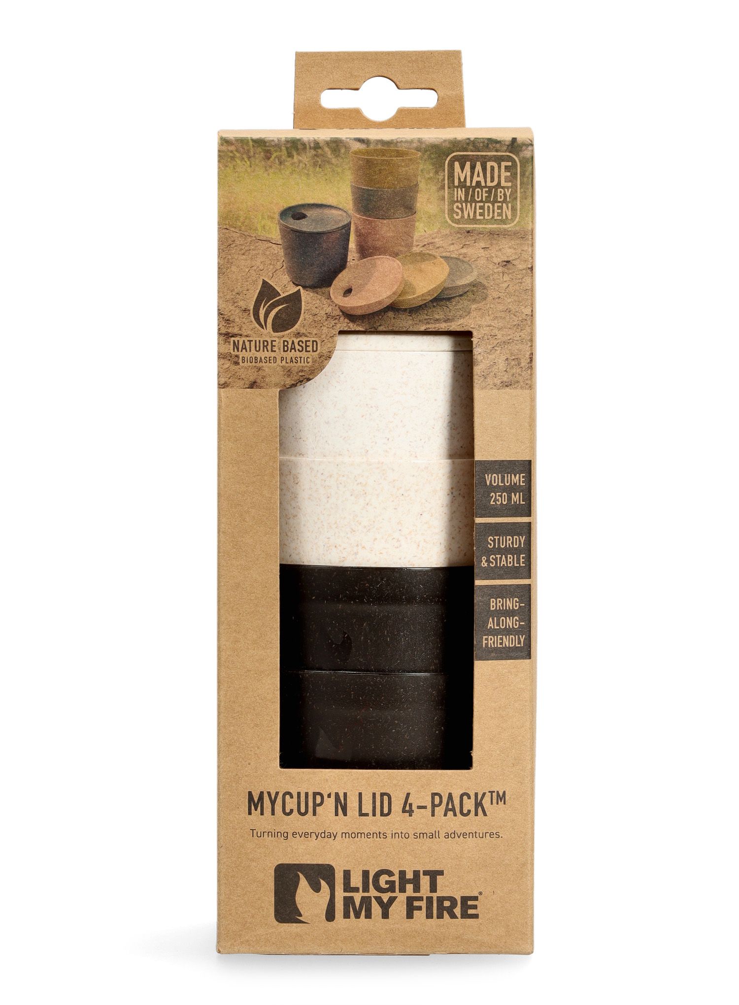 Чашка туристична Light My Fire MyCup'N Lid 4-Pack - black/white