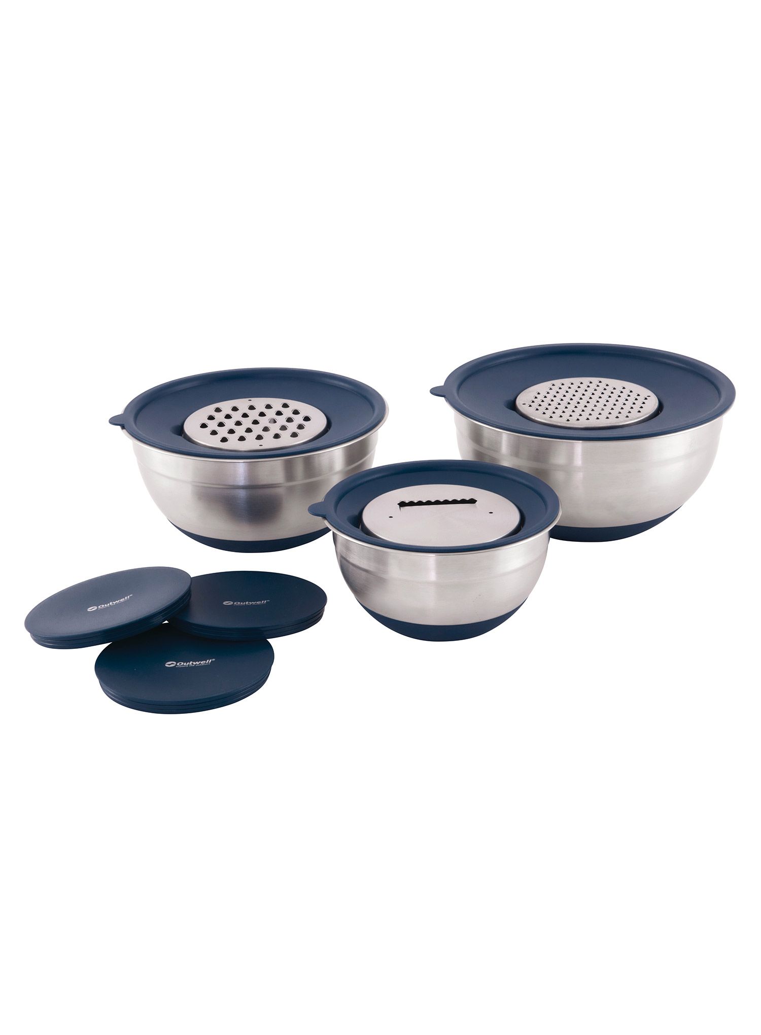 Набір посуду Outwell Chef Bowl Set with Lids & Graters - silver