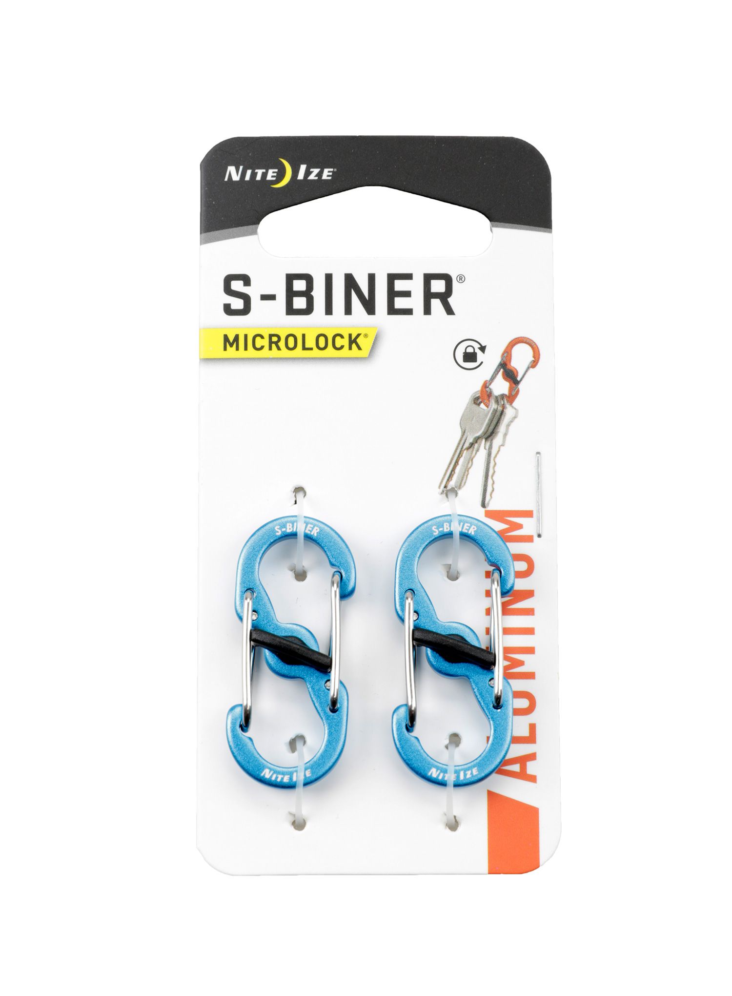 Карабінчик Nite Ize S-Biner MicroLock Aluminum 2Pack - blue
